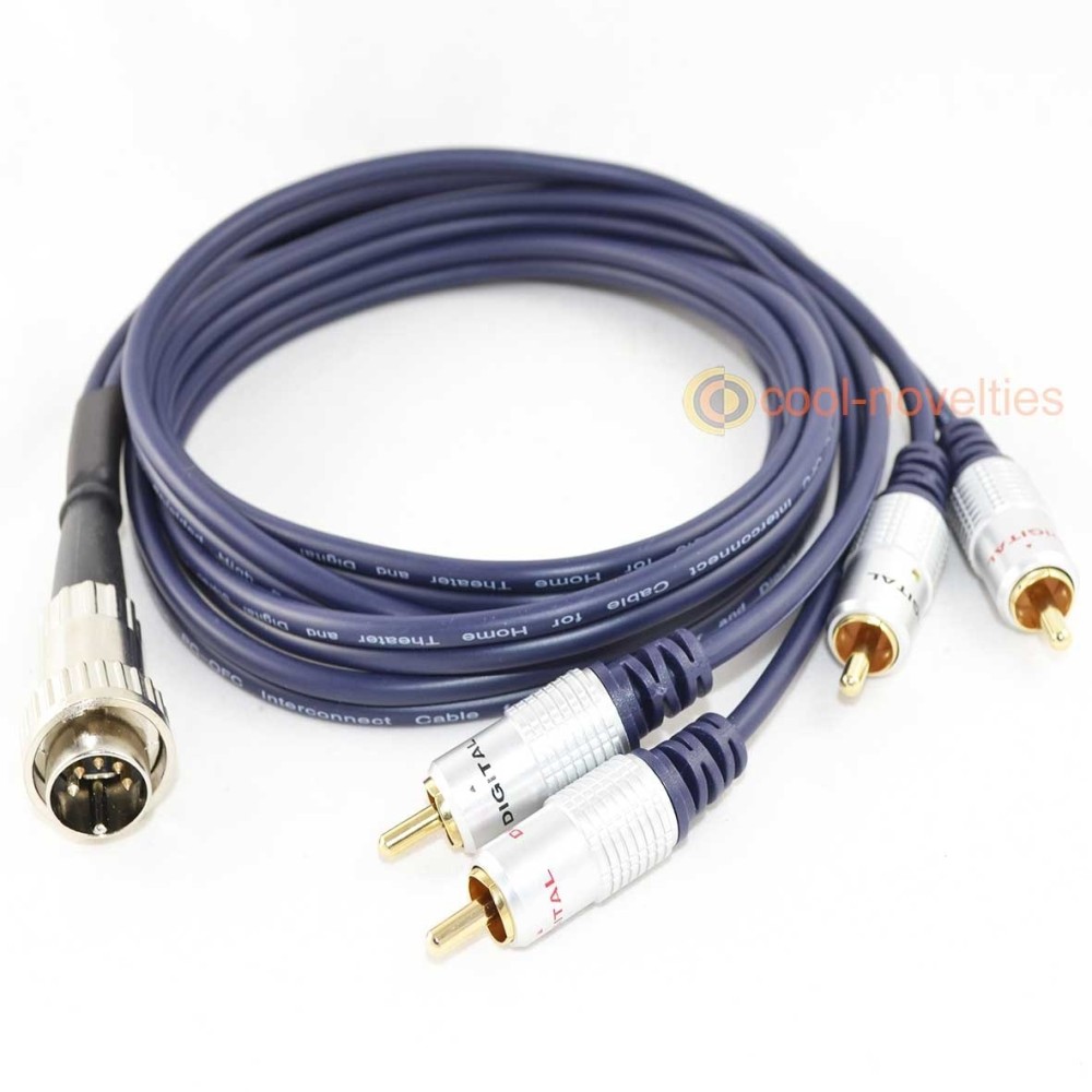 Naim 5 pin DIN (Twist Locking) to 4 x RCA Phono Cassette Deck Interconnect Cable