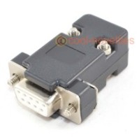 9 Way D-Sub Female Socket Connector & Black Hood
