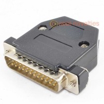 25 Way D-Sub Male Plug Connector & Black Hood