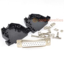 25 Way D-Sub Female Socket Connector & Black Hood