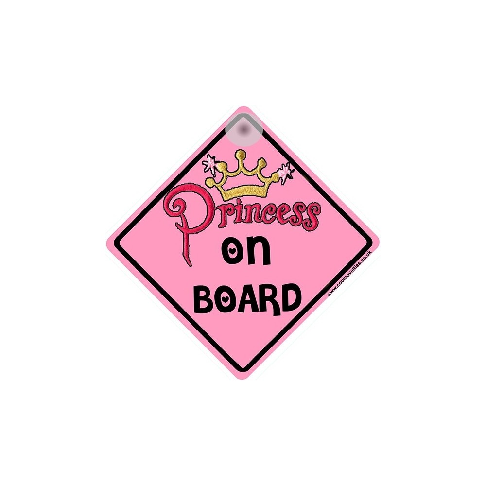 Princess on Board Novelty Car Window Sign