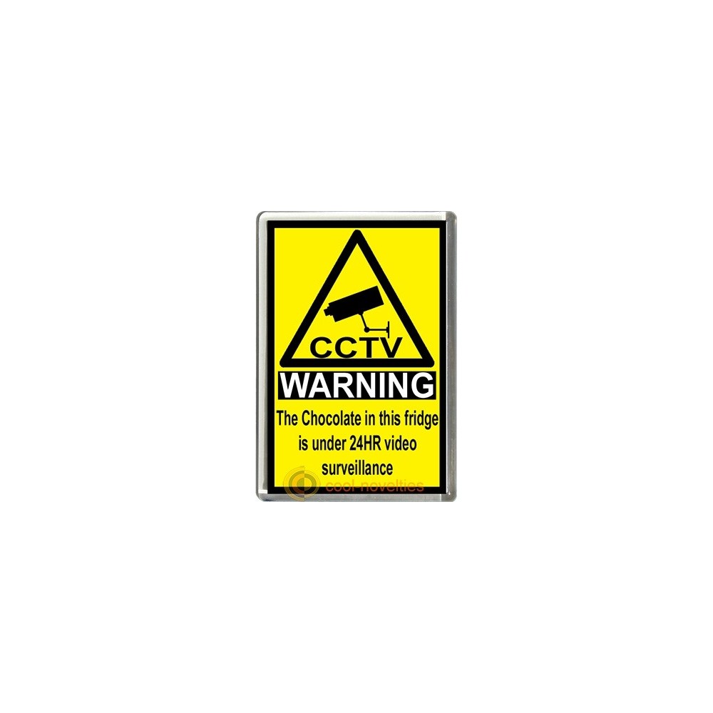 Chocolate Novelty CCTV Warning Sign Fridge Magnet