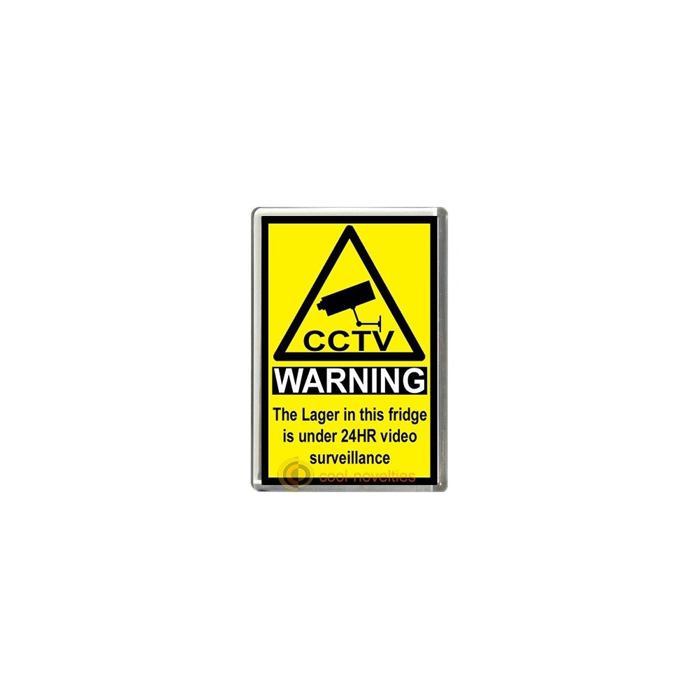 Lager Novelty CCTV Warning Sign Fridge Magnet