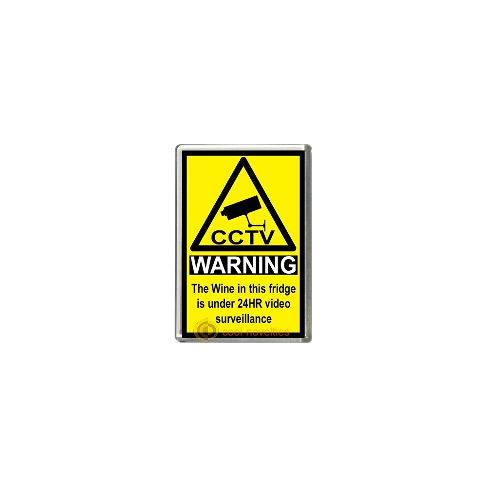Wine Novelty CCTV Warning Sign Fridge Magnet