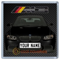Black BMW M3 Personalised Coaster / Beer Mat