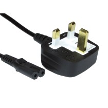IEC C7 "Figure 8" UK Mains Lead 0.5 Metres