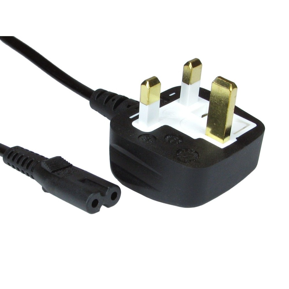 IEC C7 "Figure 8" UK Mains Lead 0.5 Metres