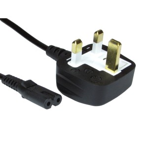 IEC C7 "Figure 8" UK Mains Lead 0.5 Metres