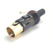 13 pin DIN Gold Plated Male Plug Locking Connector