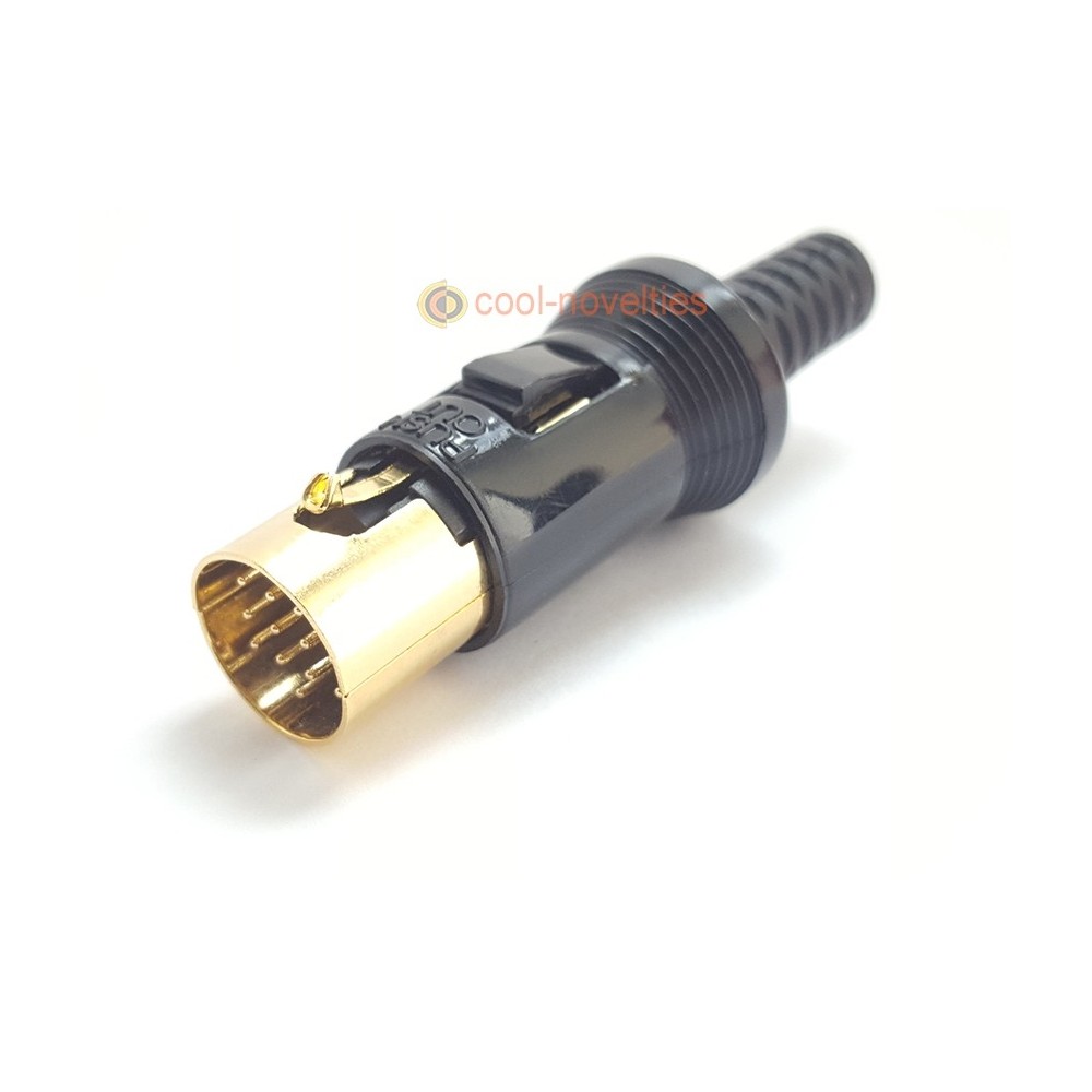 13 pin DIN Gold Plated Male Plug Locking Connector