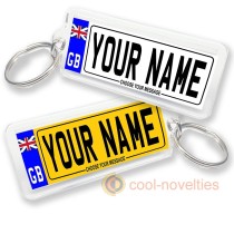 Personalised Number Plate Registration Keyring