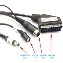 Oric 1 and Atmos RGB Scart Powered Video Cable