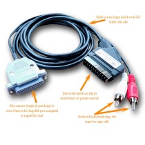 Commodore Amiga A500 A600 A1200 RGB Scart Lead TV Cable with New DB23 Connector